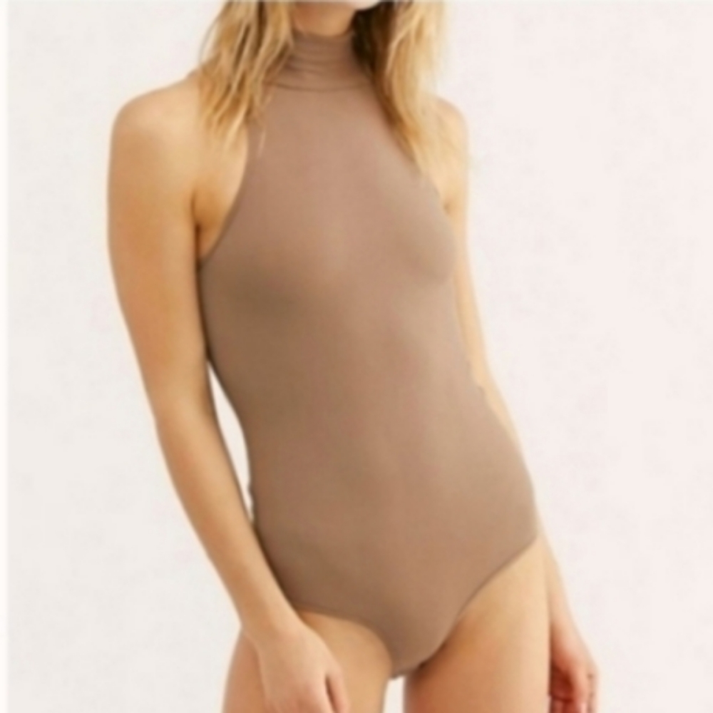 Free People Sleeveless Mock Neck Bodysuit M/L